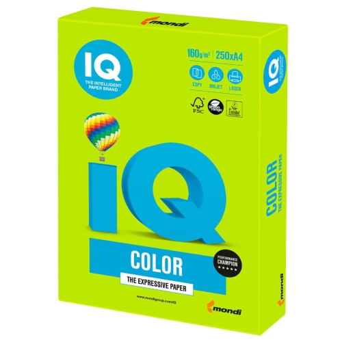 Бумага цветная для принтера IQ Color А4, 160 г/м2, 250 листов